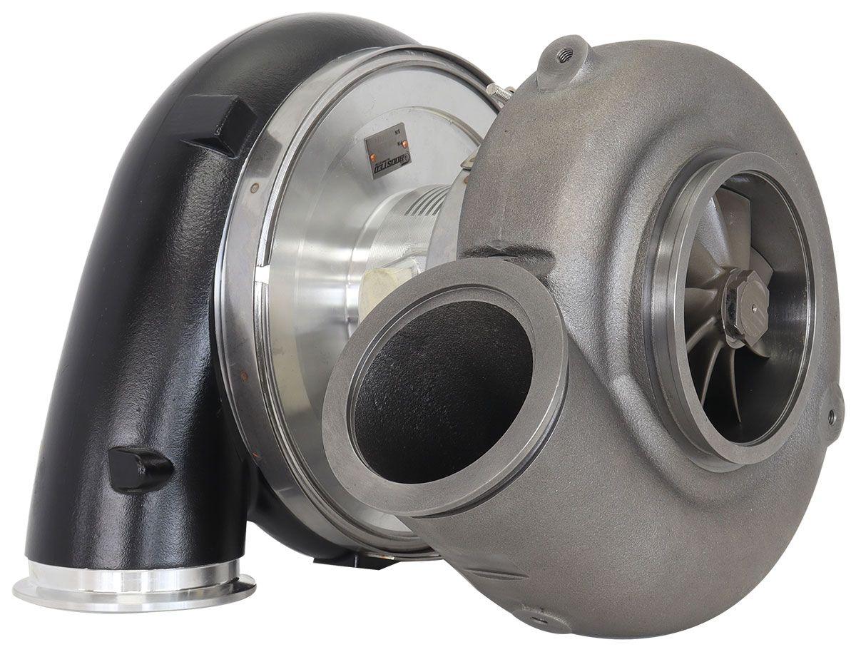 Aeroflow BOOSTED 106112 V-Band 1.25 Turbocharger 3000HP, Hi Temp Black Finish AF8005-6025