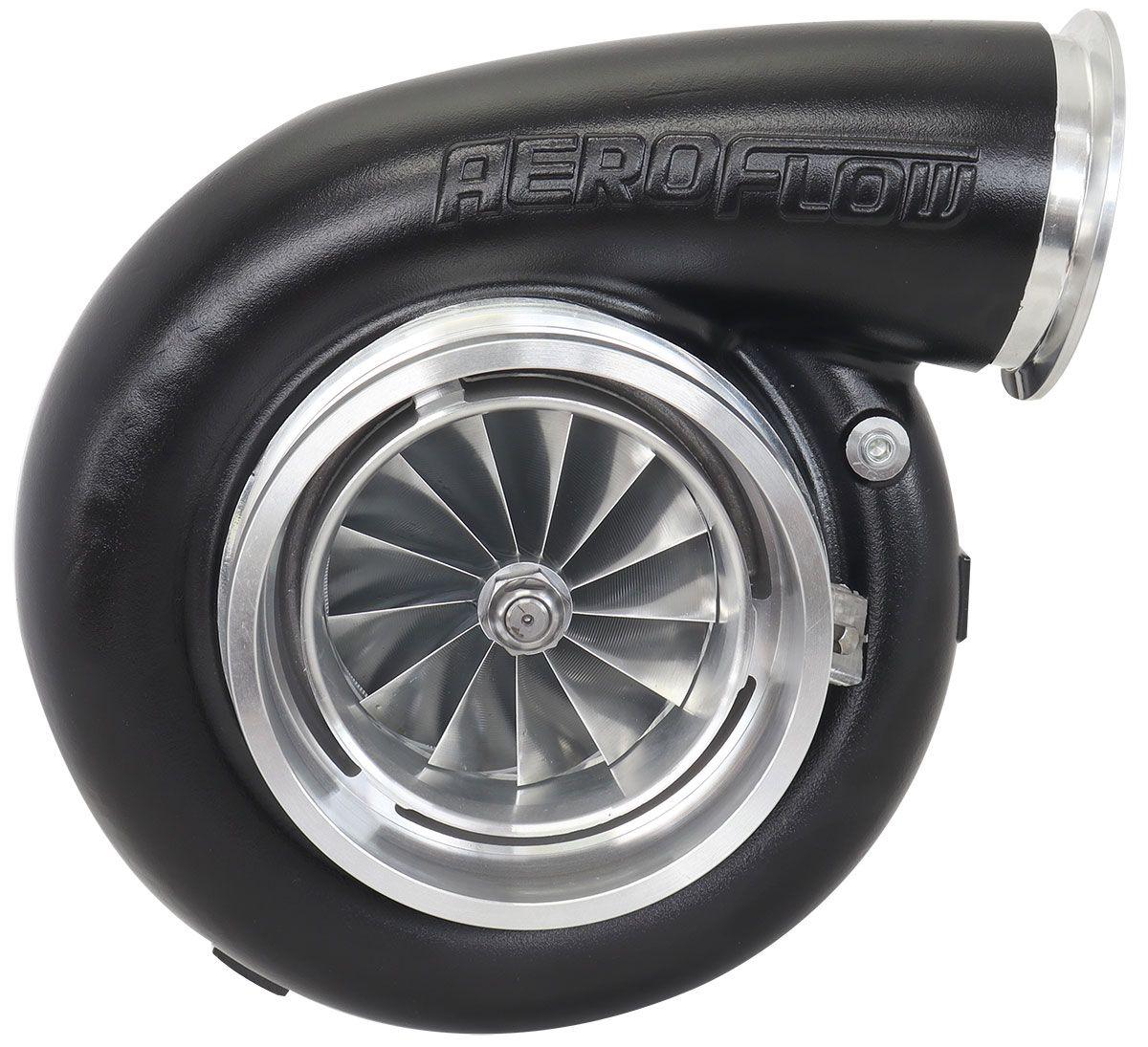 Aeroflow BOOSTED 106112 V-Band 1.25 Turbocharger 3000HP, Hi Temp Black Finish AF8005-6025