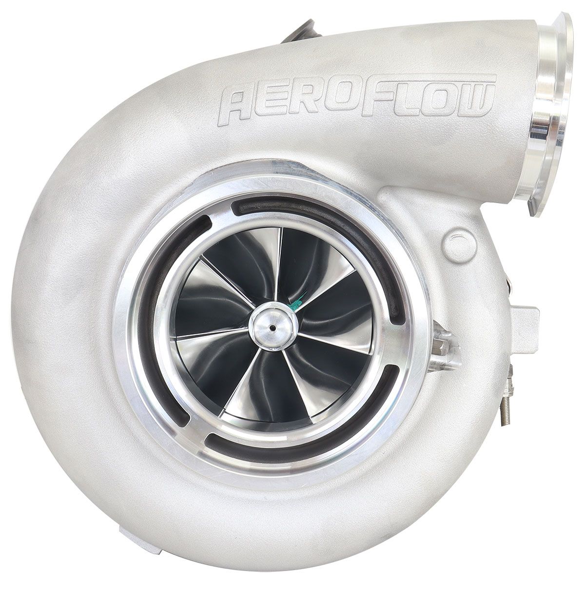 Aeroflow BOOSTED 102102 V-Band 1.22 Turbocharger 2500HP, Natural Cast Finish AF8006-6022