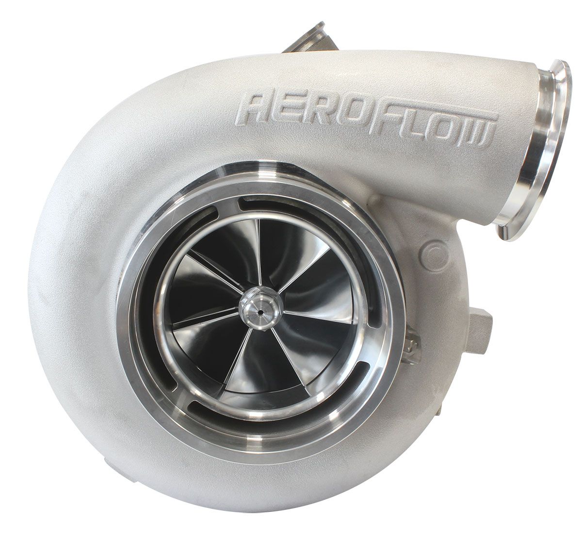 Aeroflow BOOSTED 106102 V-Band 1.22 Turbocharger 2500HP, Natural Cast Finish AF8006-6023