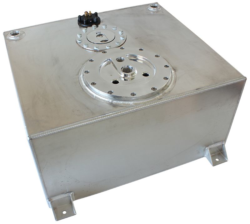 Aeroflow Aluminium 15 Gallon (57L) Fuel Cell Flat Bottom Triple 60mm Pump Hanger