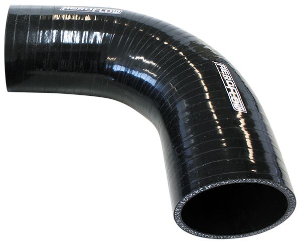 Gloss Black 90° Silicone Elbow Hose AF9203
 3-Ply, 4.5mm Wall Thickness, 145mm Leg