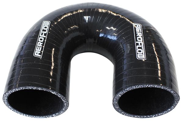 Aeroflow Gloss Black 180Â° Silicone Elbow Hose 4" (101mm) I.D (AF9206-400)