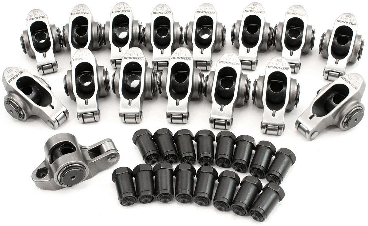 Aeroflow Small Block Ford Windsor 289-351 Stainless Steel Roller Rocker Set - 1.7 Ratio