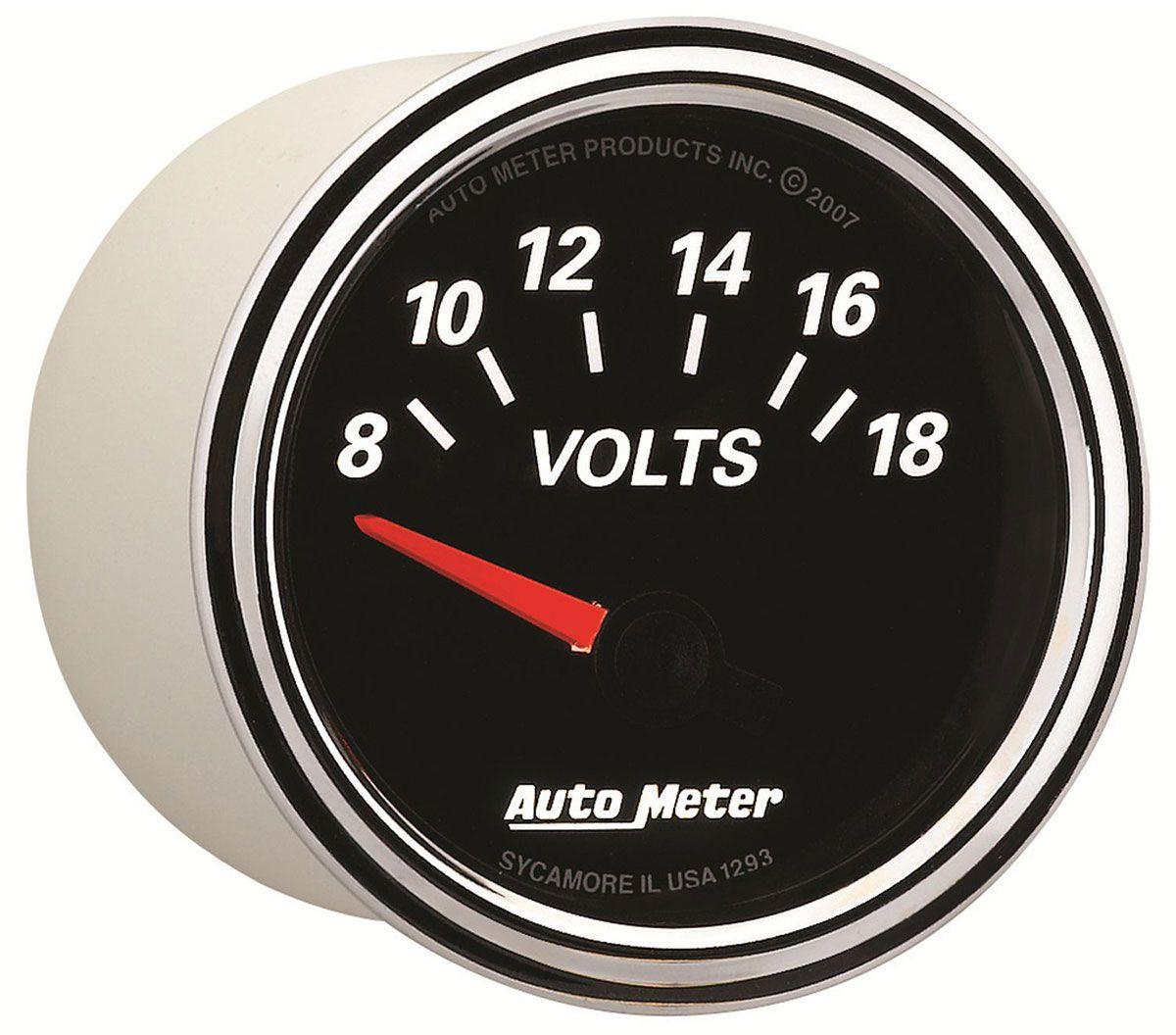 Auto Meter Designer Black II Voltmeter Gauge AU1293