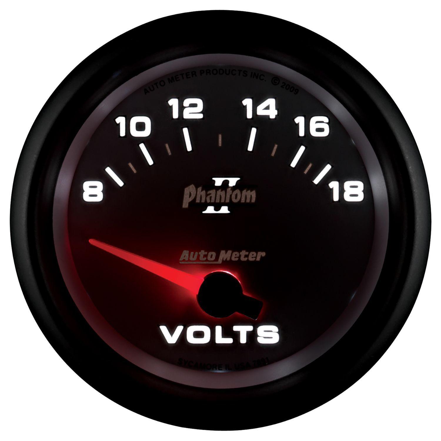 Auto Meter Phantom II Series Voltmeter Gauge AU7891