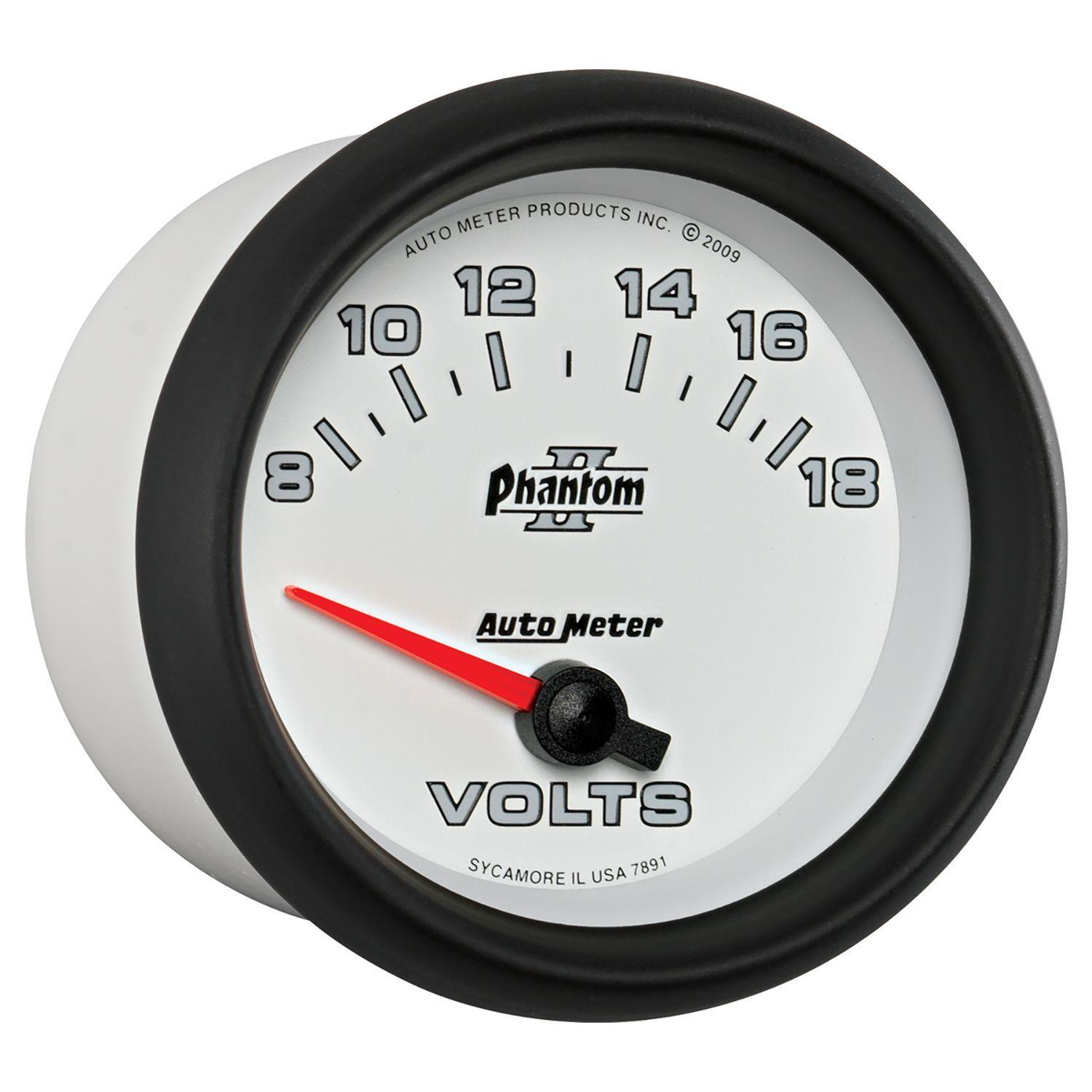 Auto Meter Phantom II Series Voltmeter Gauge AU7891