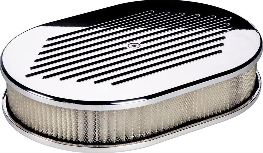 Billet Specialties Polished Aluminium Small Oval Air Cleaner Assembly - Ball Milled BS15320