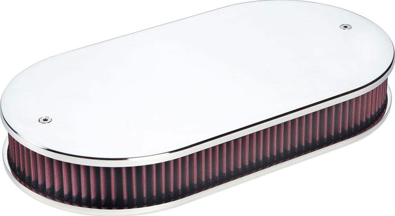 Billet Specialties Polished Aluminium Oval Dual Quad Air Cleaner Assembly - Plain BS15529