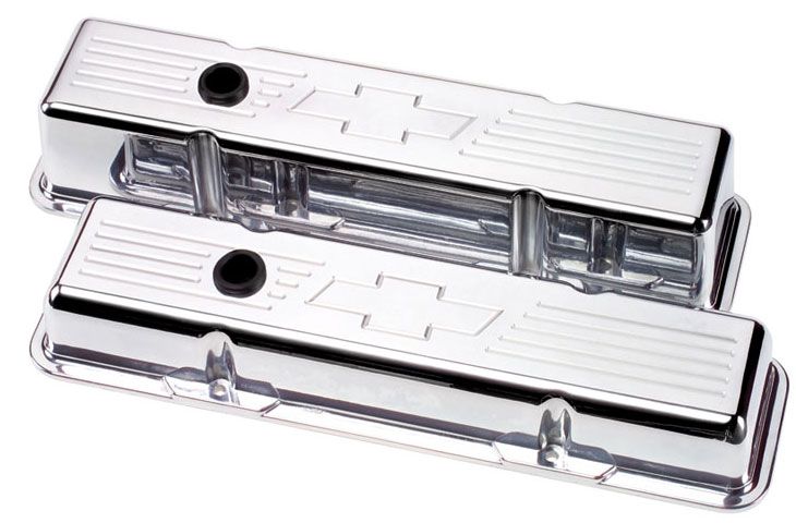 Billet Specialties Aluminium Valve Covers With Bowtie Logo - Polished BS95221