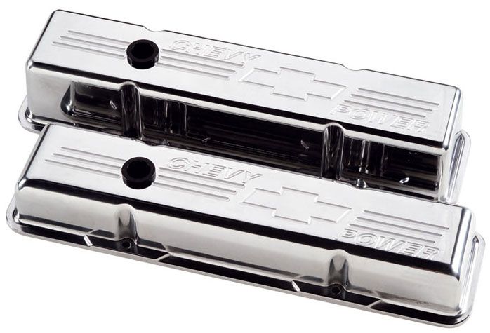 Billet Specialties Aluminium Valve Covers With Chevy Power Logo - Polished BS95222