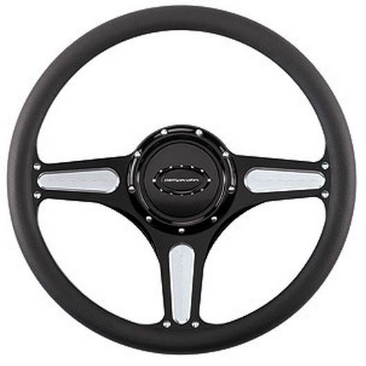 Billet Specialties 14" Billet "Street Lite" Black Steering Wheel BSBLK30103