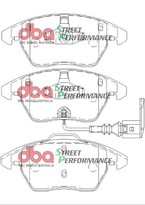 VW Golf MKV/1K1/MKVI/5K1/AJ5 04-13 DBA SP PERFORMANCE Front Brake Pad