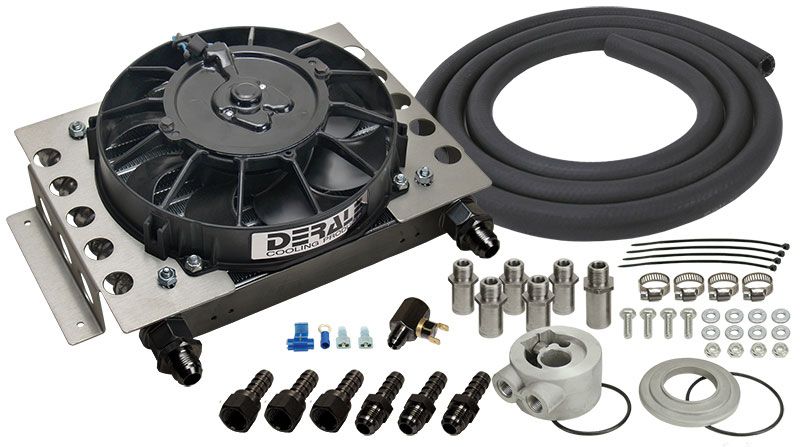 Derale Derale Universal Atomic-Cool Remote Mount Engine Oil Cooler Kit with Fan DP15450