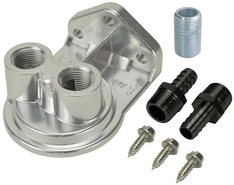 Derale Oil Filter Mount Kit with Top Entry Ports DP15708