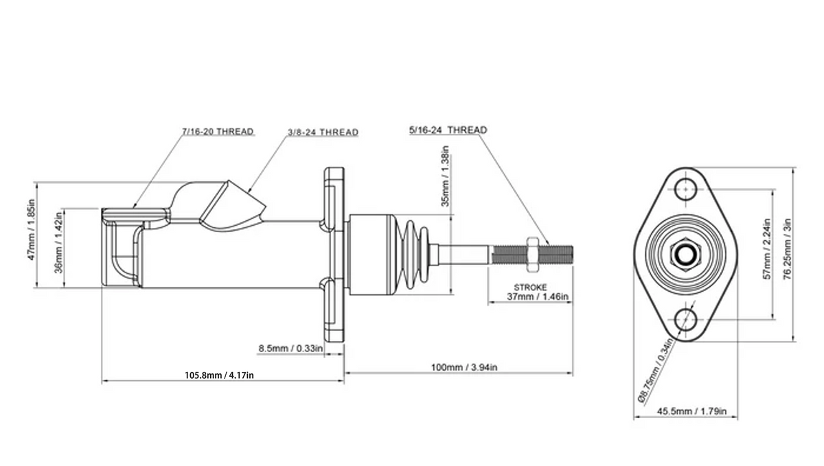 GKTech Clutch Master cylinder adapter to suit S/R chassis (CLCHADPTCOMBO)
