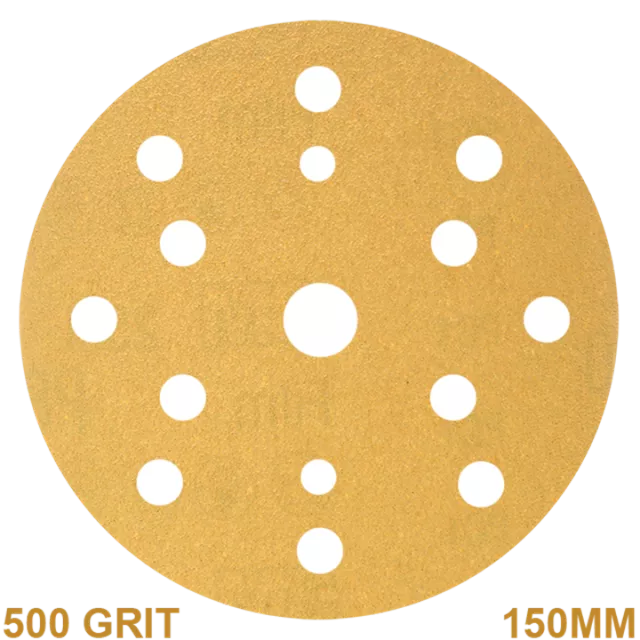 3M 255P HOOKIT GOLD PAPER DISC 500 GRIT 15H 150MM 50454