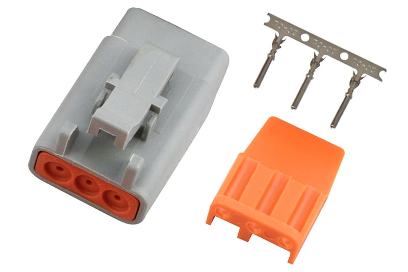 HALTECH Plug and Pins Only - Male Deutsch DTM-3 Connector (7.5 Amp)