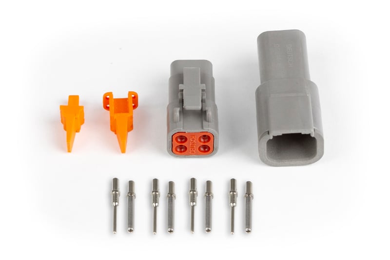 HALTECH Plug and Pins Only - Matching Set of Deutsch DTM-4 Connectors (7.5 Amp)