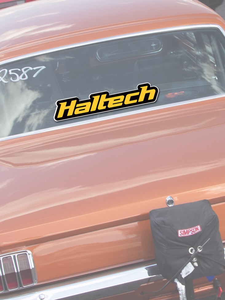 Haltech Logo Colour Sticker - Yellow Size: 280mm (11")