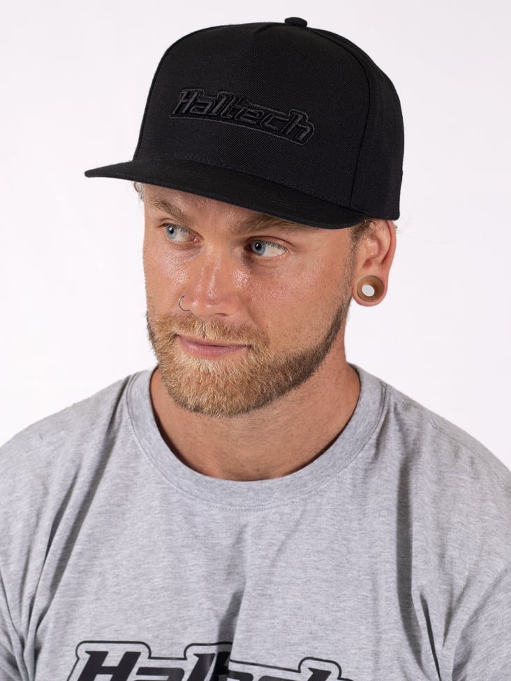 Haltech Snap Back Black on Black Size: One size fits all.