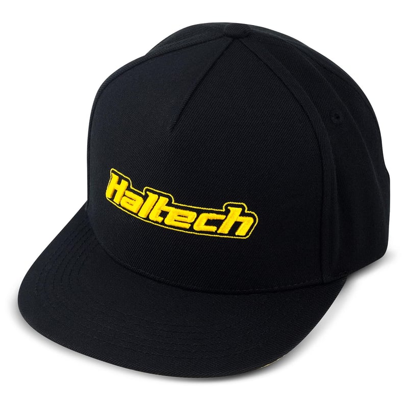 Haltech Snapback Cap Black with Yellow Logo Size: One size fits all