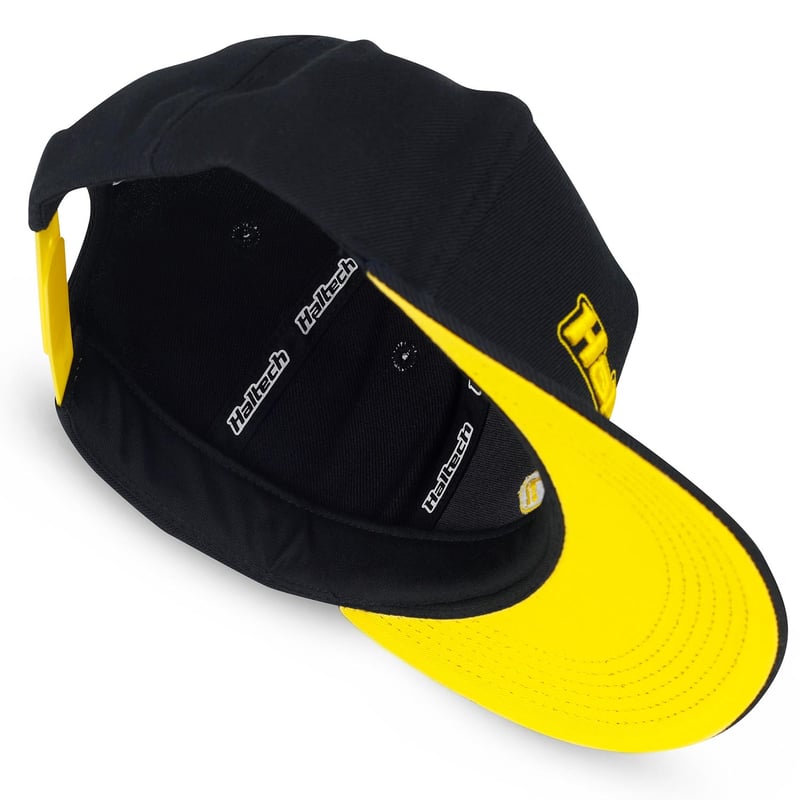 Haltech Snapback Cap Black with Yellow Logo Size: One size fits all