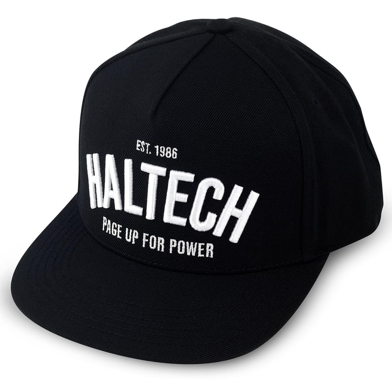 Haltech Snap Back Black with White Text Size: One size fits all.