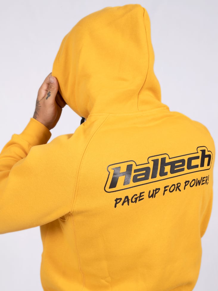 Haltech "Classic" Hoodie Yellow Size: Small