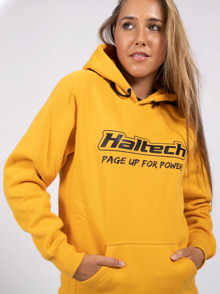 Haltech "Classic" Hoodie Yellow Size: XS