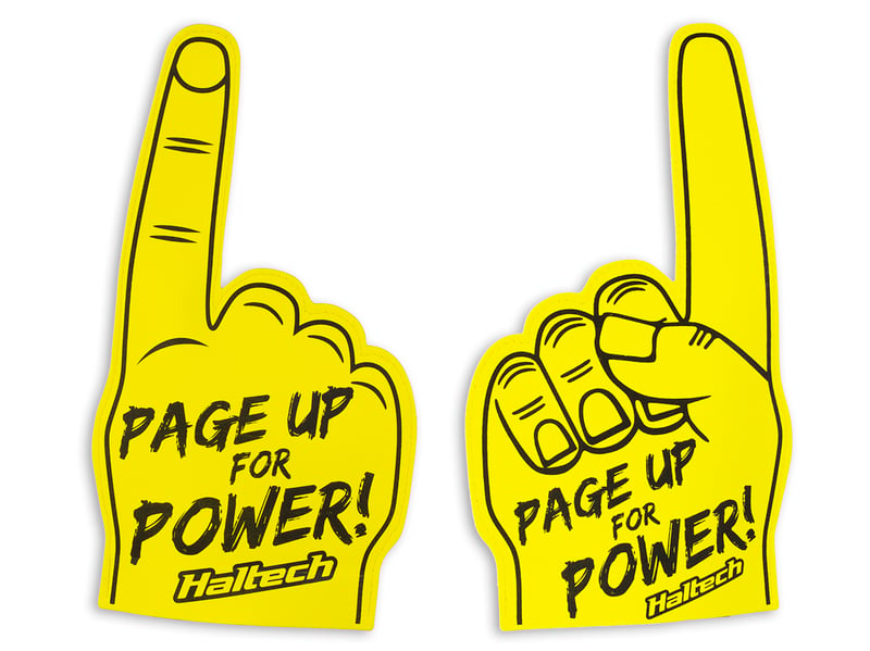 Haltech "Page Up for Power" Foam Finger Size: One Size Fits All Fingers