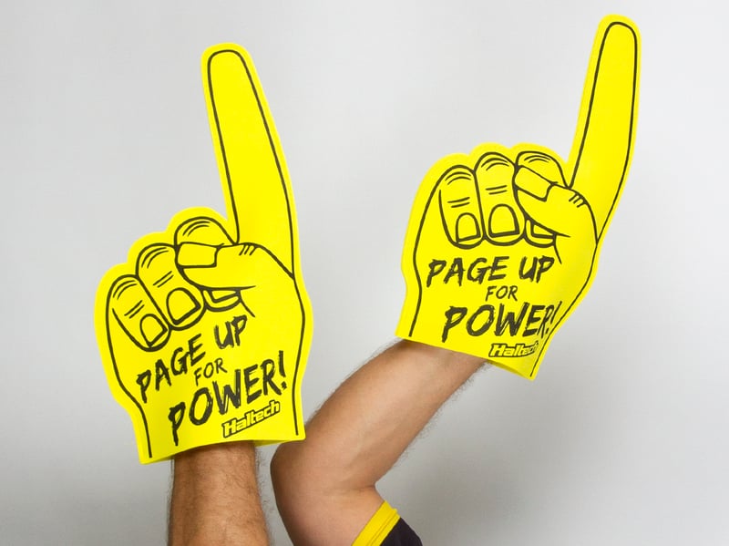 Haltech "Page Up for Power" Foam Finger Size: One Size Fits All Fingers