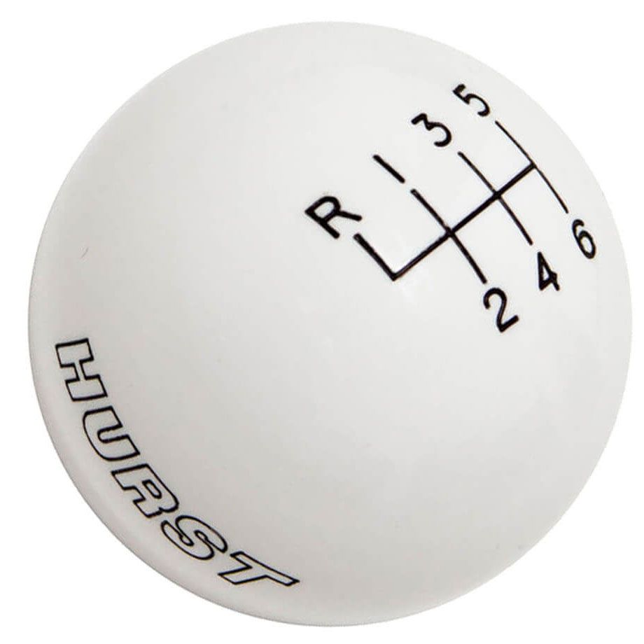 Hurst 6-Speed White Manual Shift Knob HU1630225