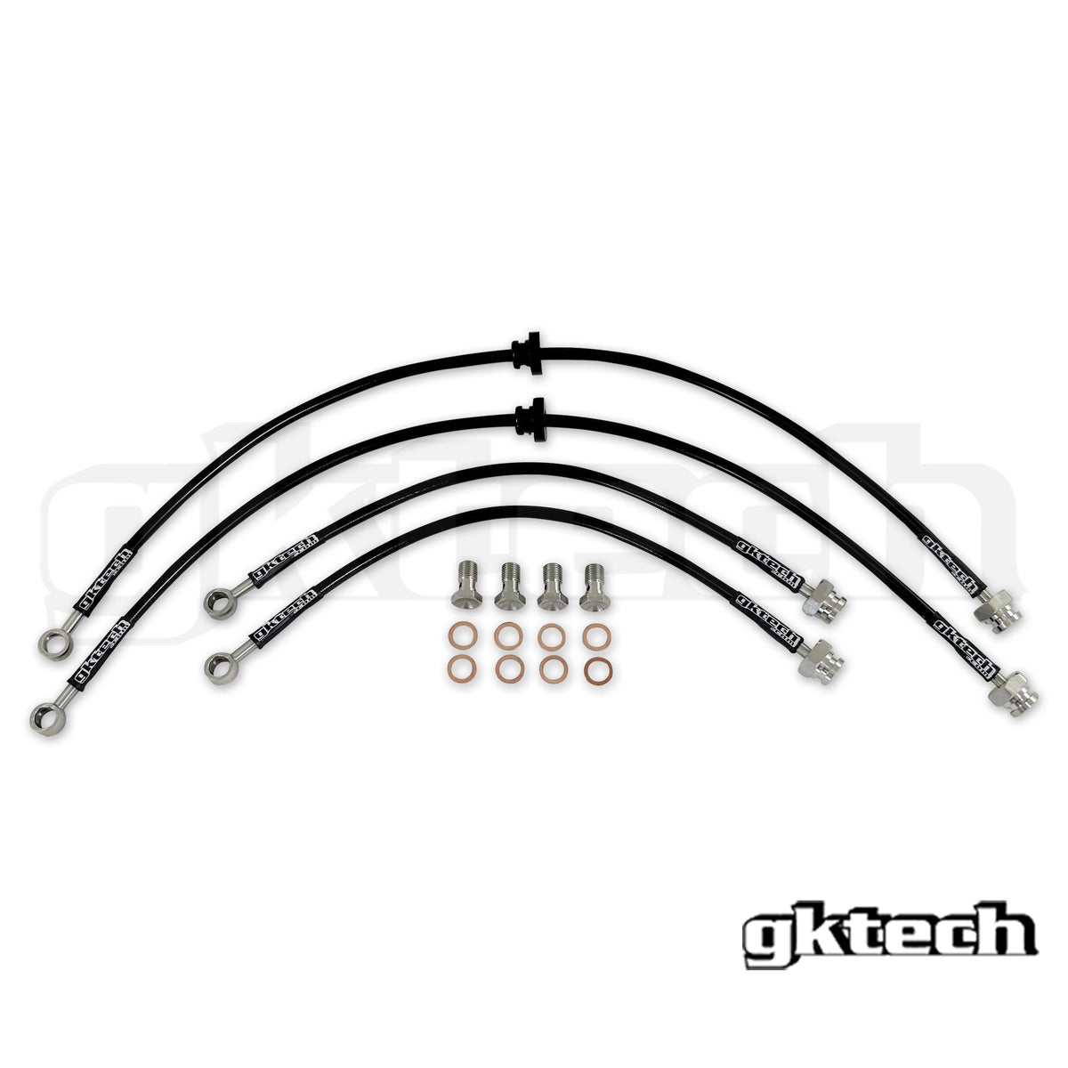 GKTech Braided brake lines only Front, rear or full set (S145-BRKEF)