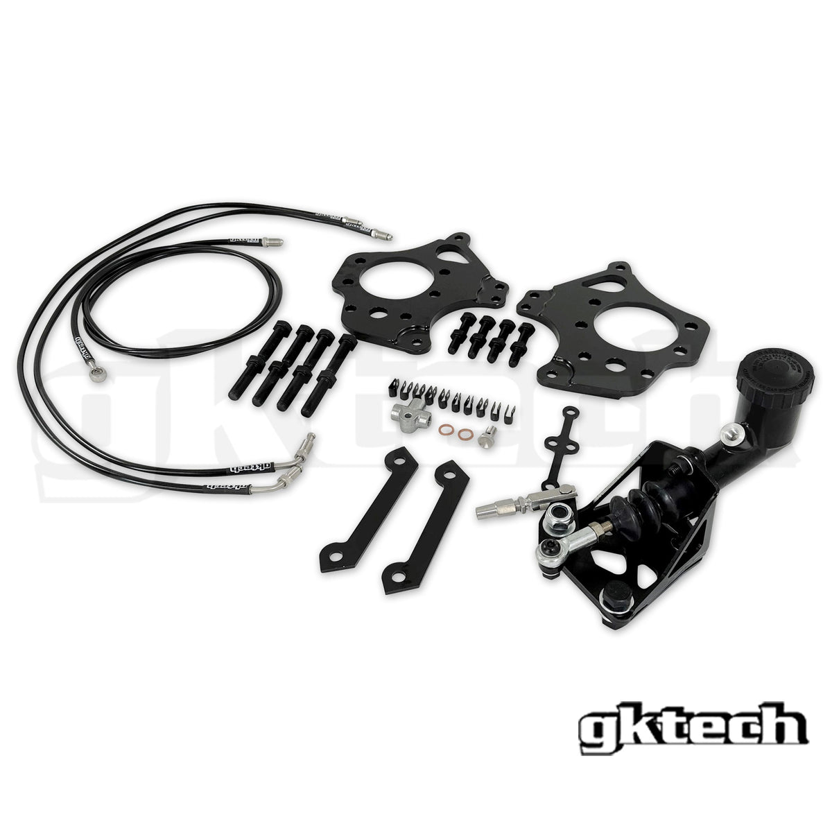 GKTech 2 Pot Nissan dual caliper Hidden Hydraulic handbrake setup (HDDN-HBRK-KIT)