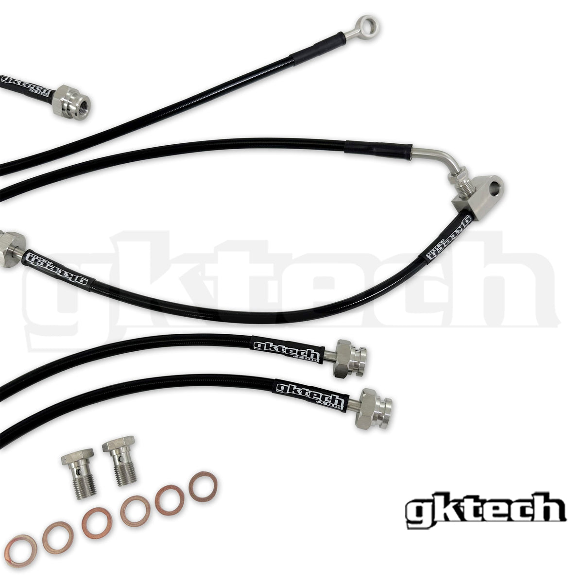 GKTech Only Front, rear or full set for Z34 370Z braided brake line set (Z34X-BRKEF)