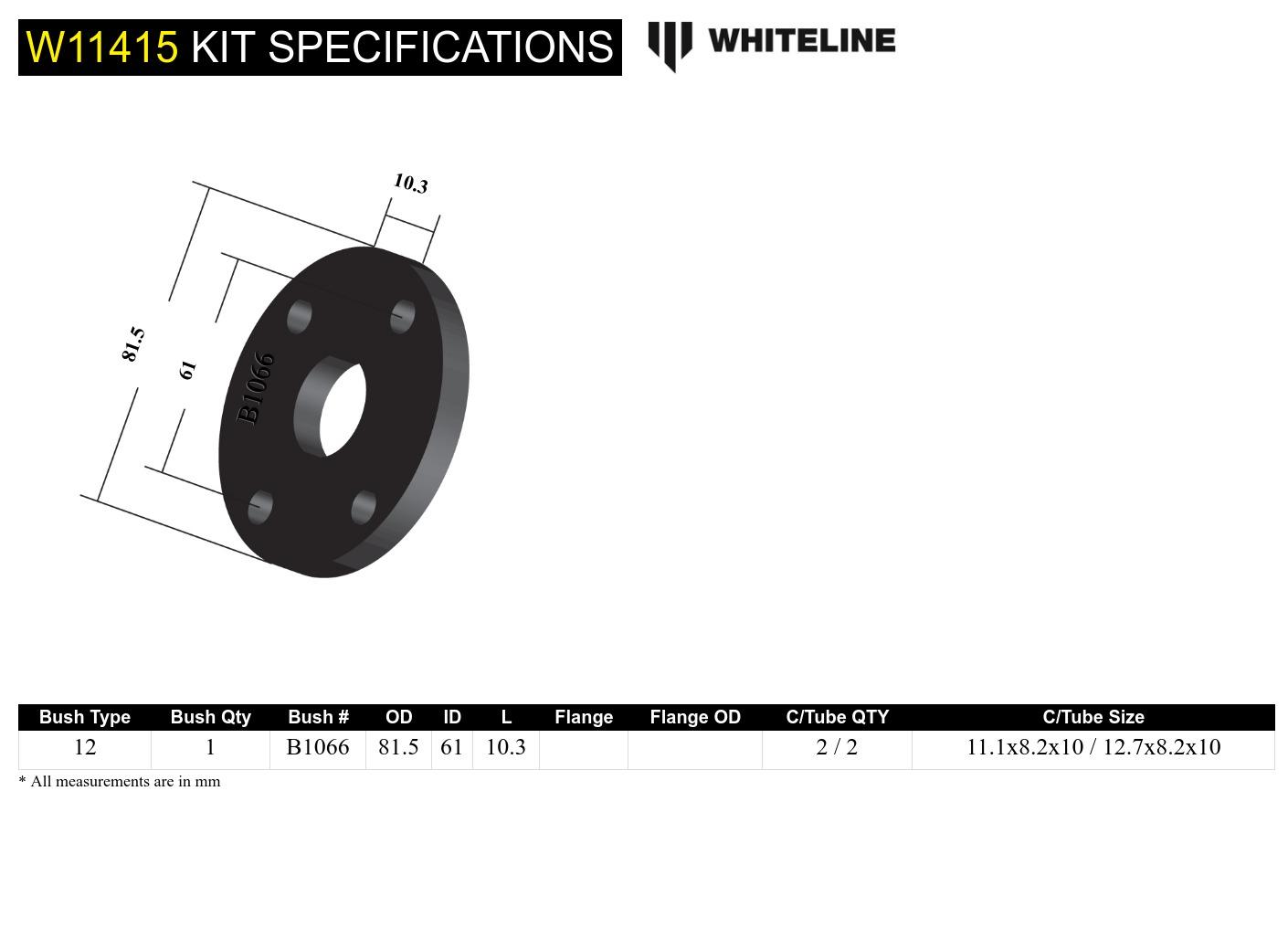 Front Steering Coupling - Bushing Kit to Suit Ford Falcon/Fairlane XP-XF