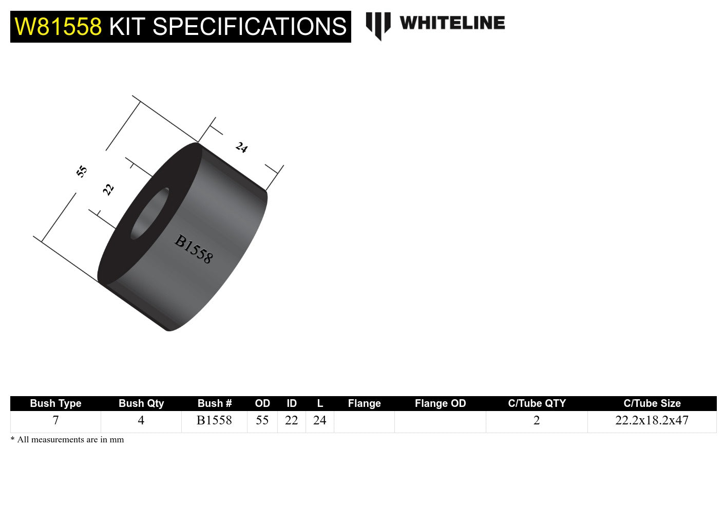 Front Strut Rod - To Chassis Bushing Kit to Suit Mazda RX-7 and Mitsubishi L300