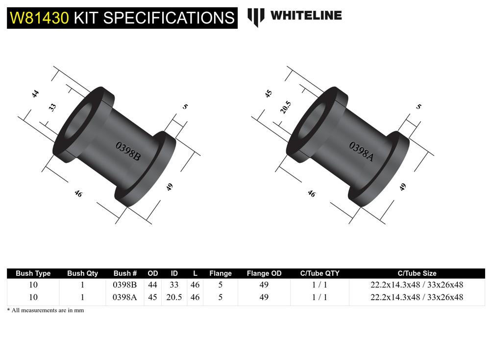 Panhard Rod - Bushing Kit to Suit Nissan Navara D23, Patrol GQ, GU Y60, Y61