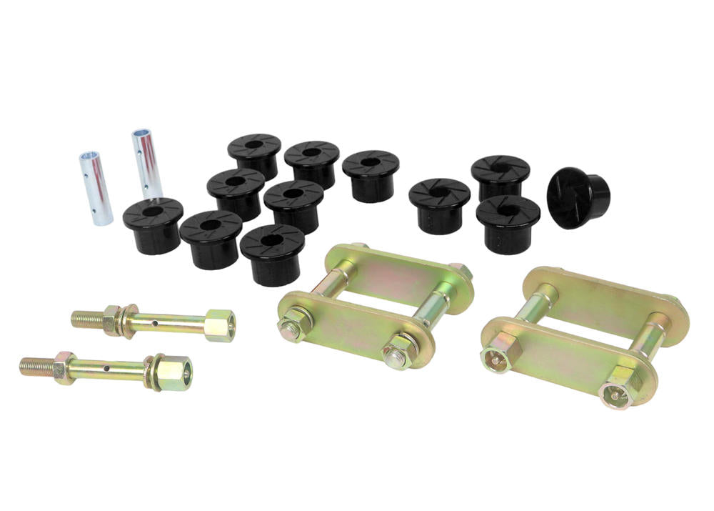 Rear Leaf Spring - Bushing and Greaseable Shackle/Pin Kit to Suit Holden Colorado, Rodeo and Isuzu D-Max