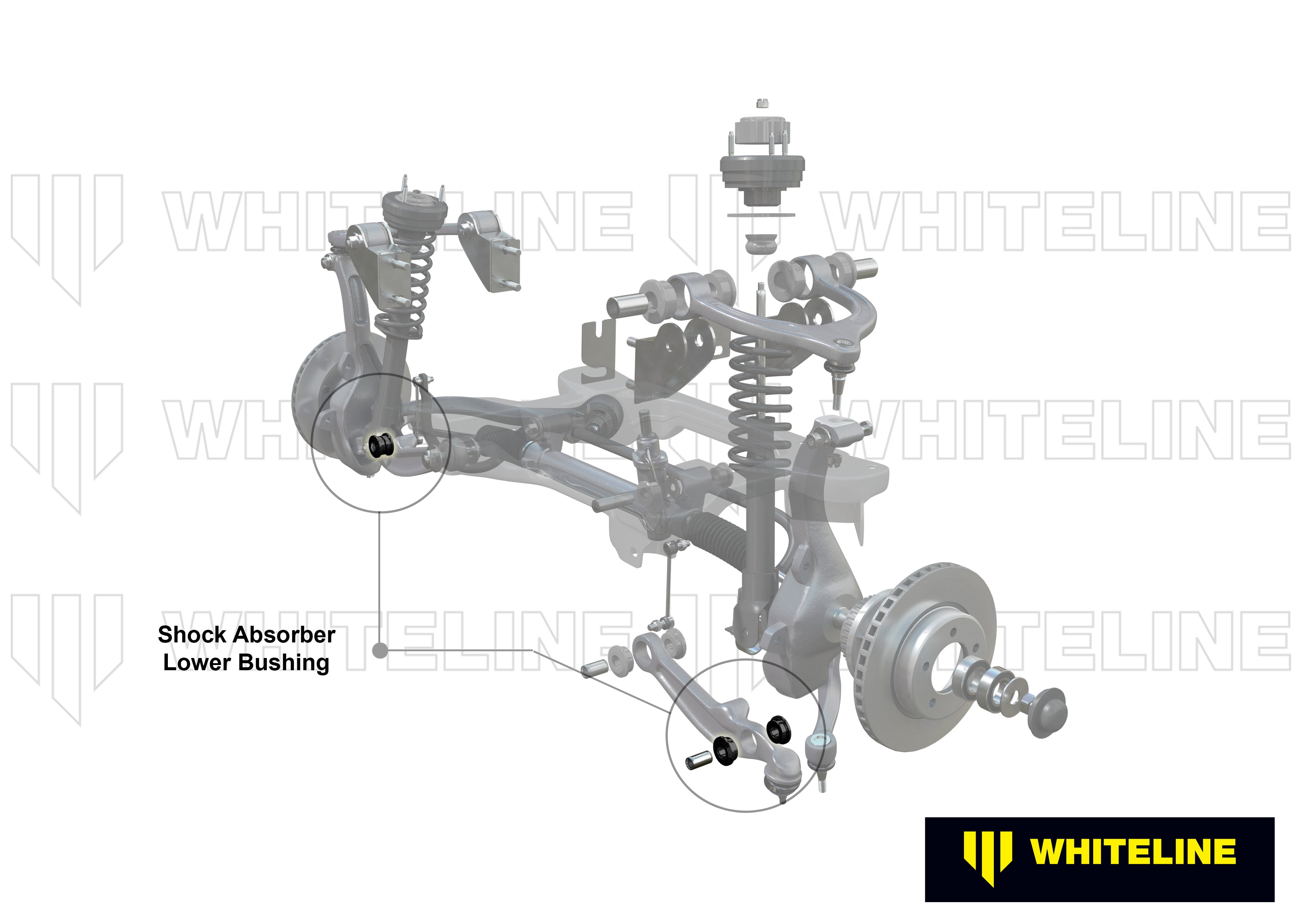 Front Shock Absorber - To Control Arm Bushing Kit to Suit Ford Falcon FG, FGX and FPV