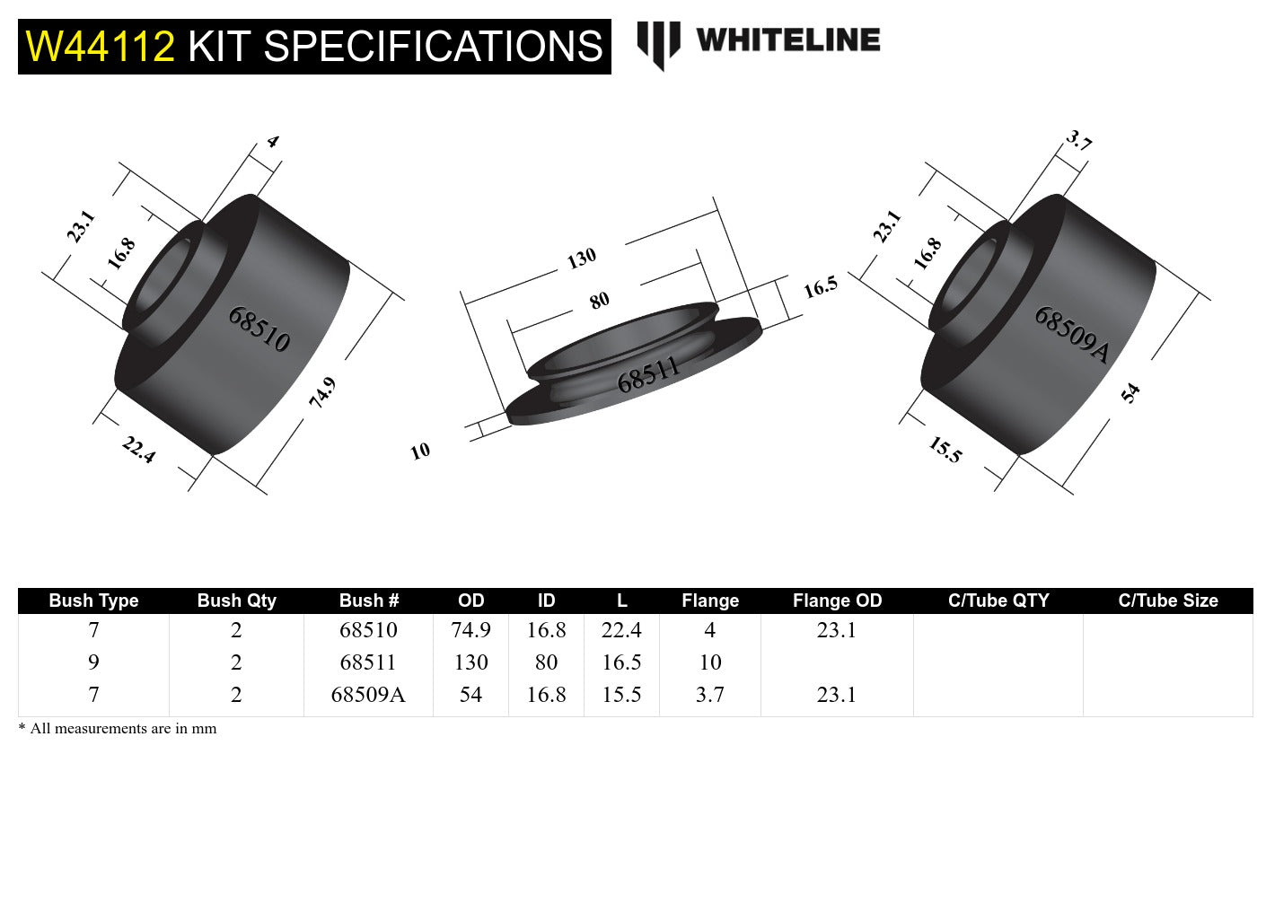 Front Strut Mount - Bushing Kit to Suit Toyota Land Cruiser 200 Series