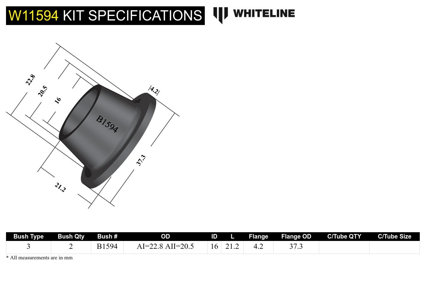 Front Steering Idler Arm - Bushing Kit to Suit Mitsubishi Starion JA, JB, JD