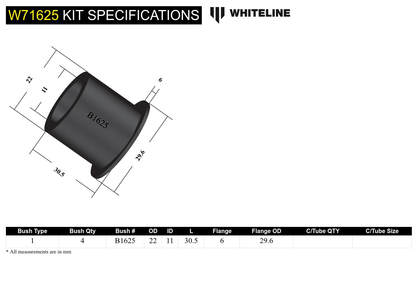 Rear Leaf Spring - Rear Eye Bushing Kit to Suit Nissan 1200, 120Y and Pulsar B11