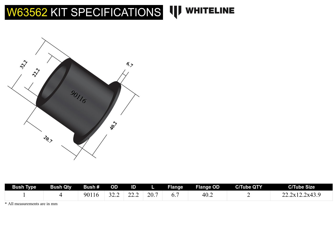 Rear Control Arm Lower Front - Inner Bushing Kit to Suit Lexus GS, IS and Toyota Altezza