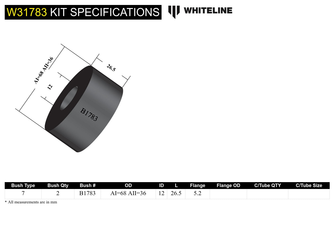 Front Shock Absorber - Upper Bushing Kit to Suit Ford Falcon/Fairlane EF, EL