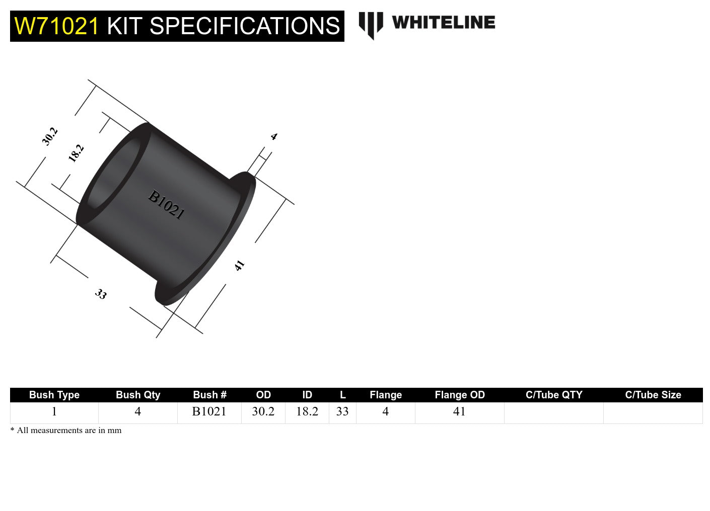 Rear Leaf Spring - Bushing Kit to Suit Holden Colorado, Rodeo, Isuzu D-Max, LDV T60 and Mazda BT-50