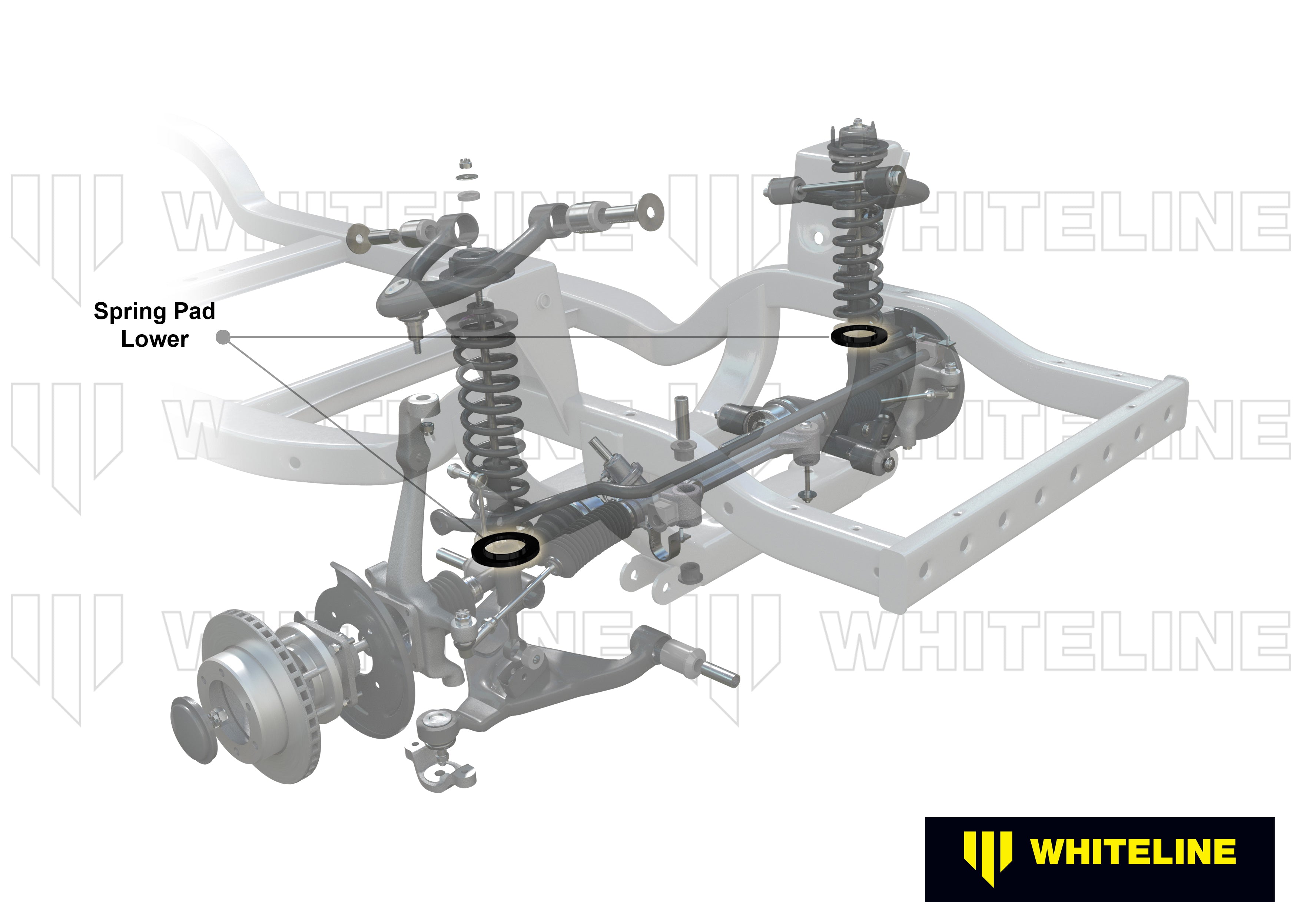 Front Coil Spring Pad - Bushing Kit 10mm Ride Height to Suit Ford Falcon/Fairlane XK-XP, Mustang Classic and Holden HQ-WB