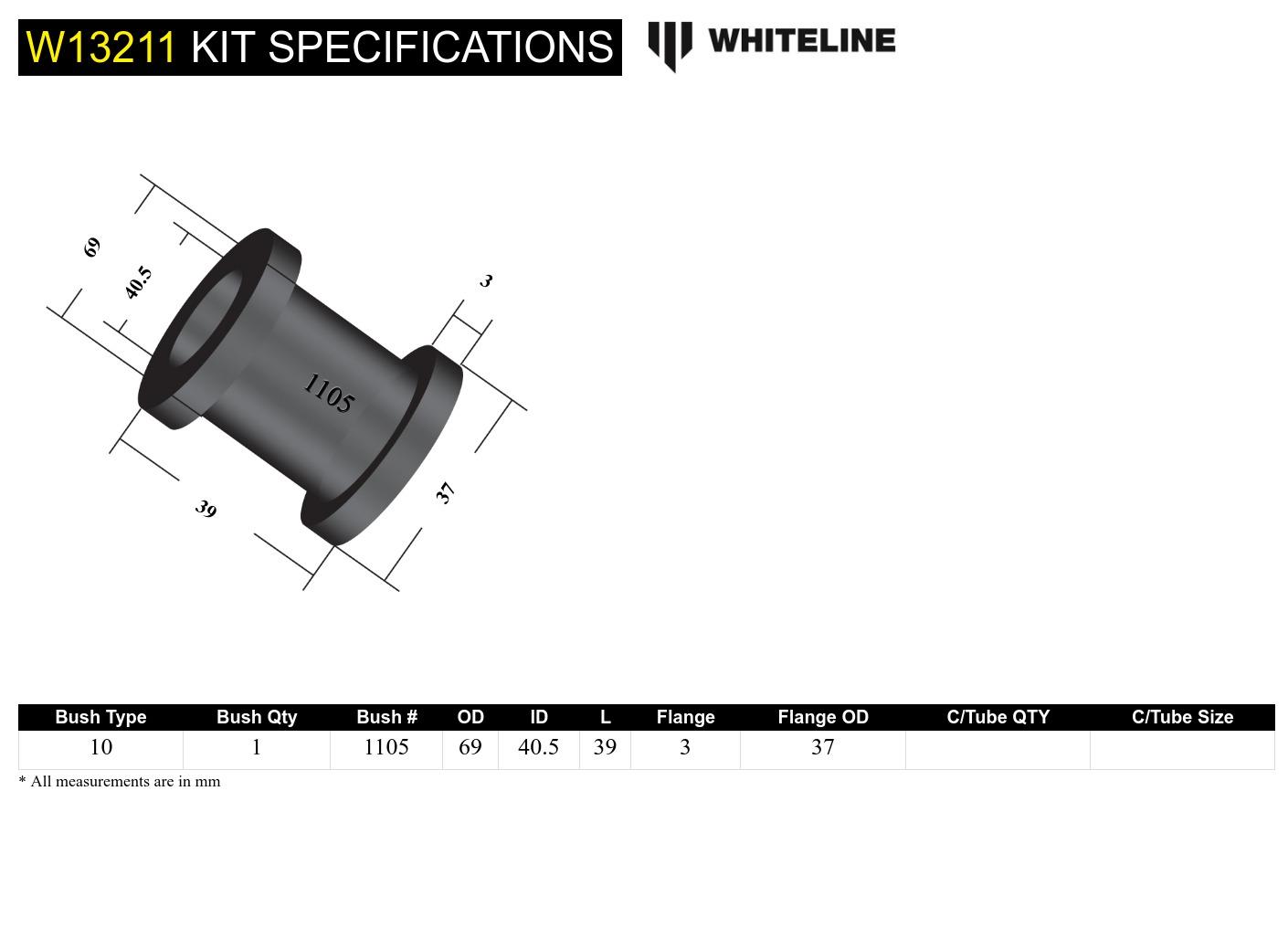 Front Steering Rack and Pinion - Mount Bushing Kit to Suit Holden Commodore VT-VZ and HSV