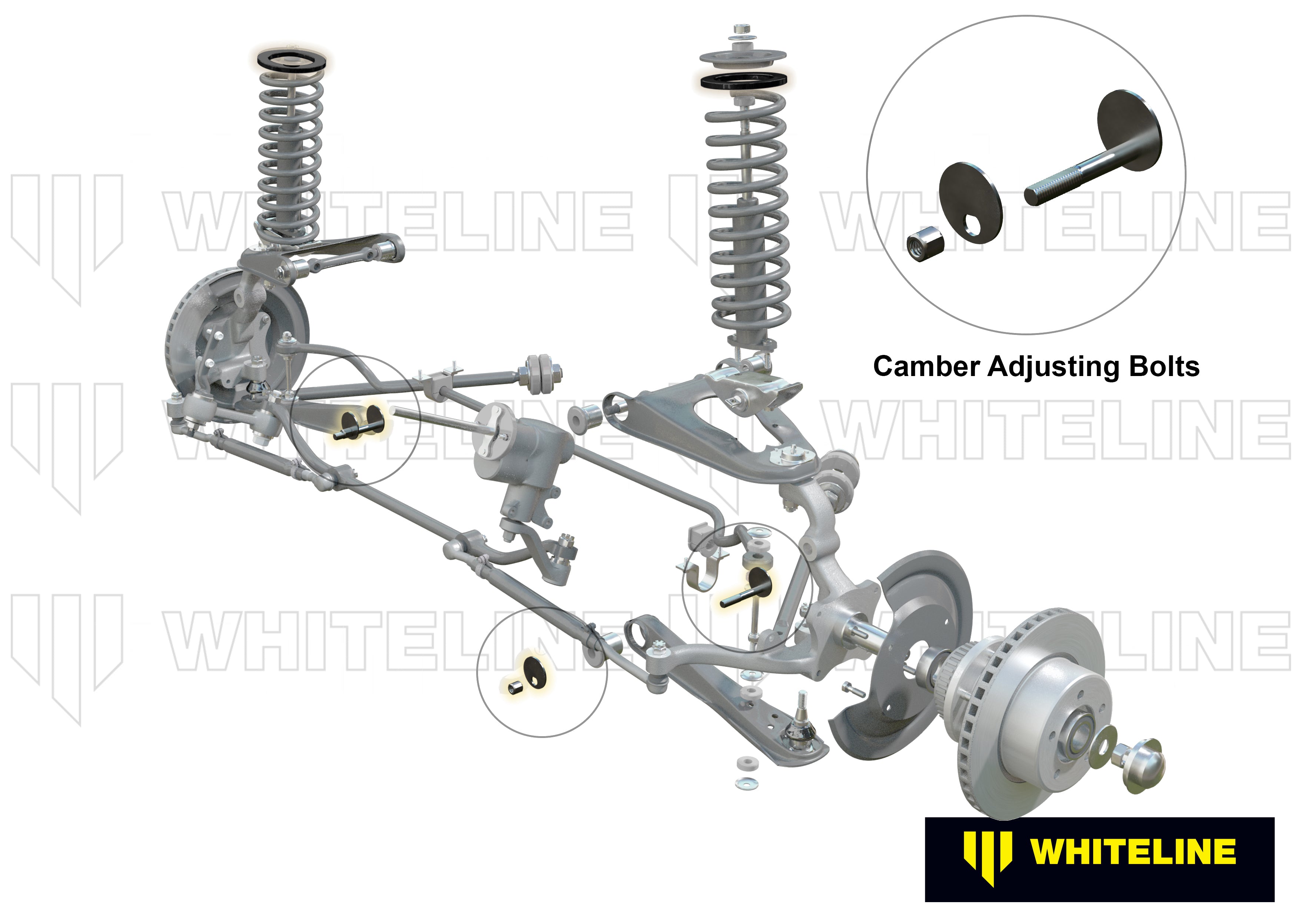 Front Control Arm Lower - Inner Camber Bolt Kit to Suit Ford Falcon/Fairlane XR-XD and Mustang Classic